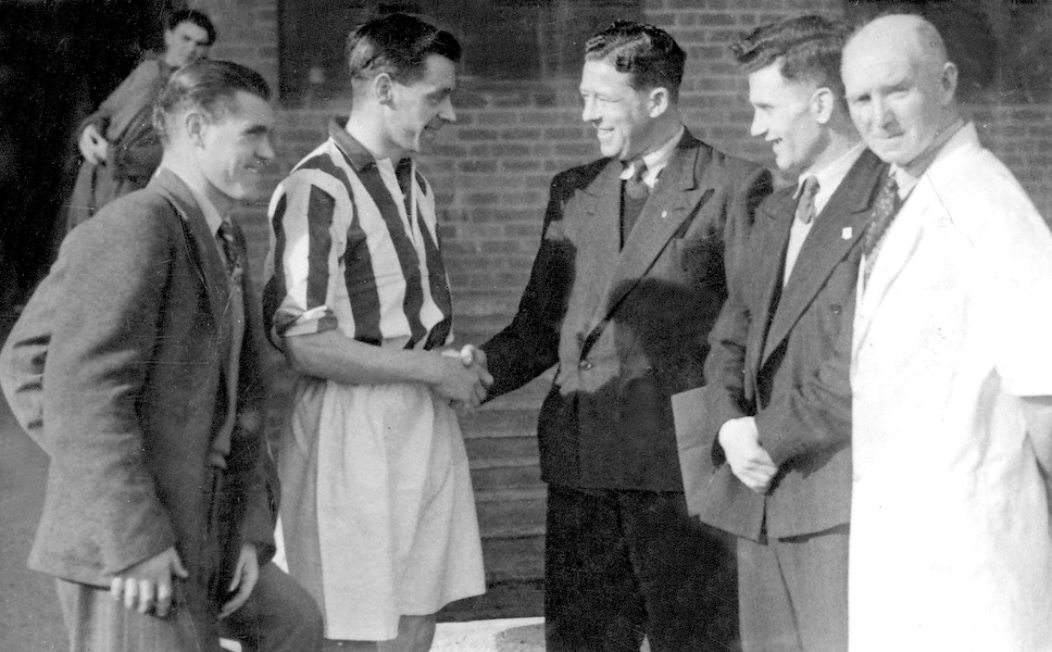 05-1950-00.03(circa)-Jim Pemberton;Stan Rickaby Jack Vernon;Len Millard and Fred Reed