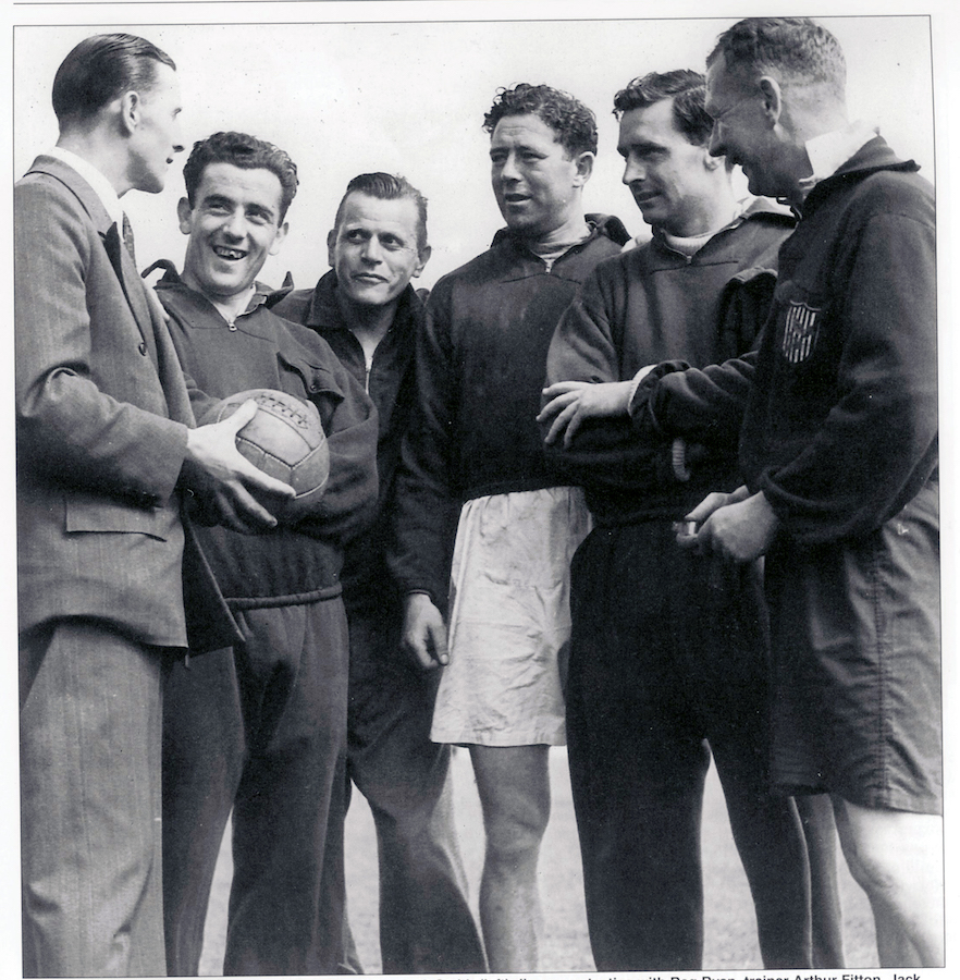 07-1948-00.07-Jack Smith discusses tactics with messrs Ryan Fitton Vernon Walsh and WG
